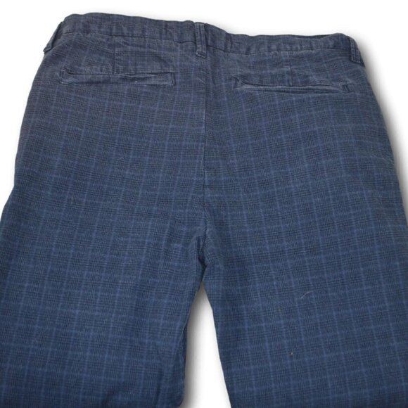 Mens Primark Navy Blue Plaid Pants Size: W34/L32 Stretch Slim - Picture 4 of 4